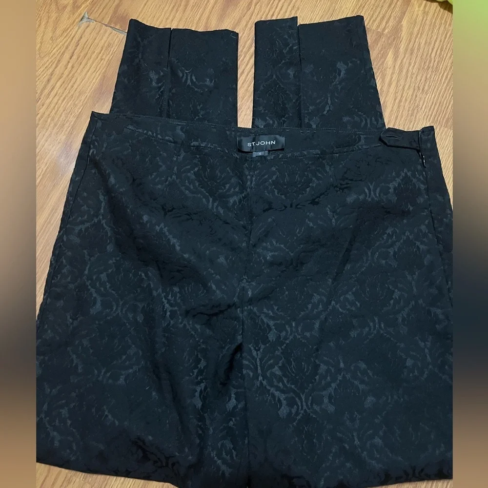 St John Blue Trousers Size 12 Floral Pattern - Picture 1 of 6